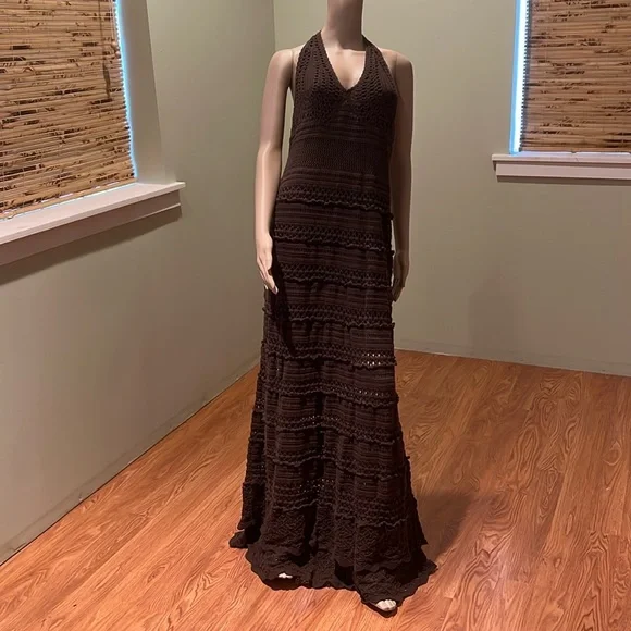 white christmas dresses Dalton Backless Crochet Maxi Dress main image 0